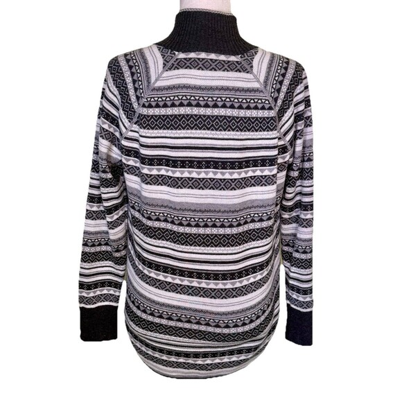 Eddie Bauer Women's Nordic Fair Isle Half Zip Sweater Scandinavian Ski Lodge Med - Picture 3 of 8
